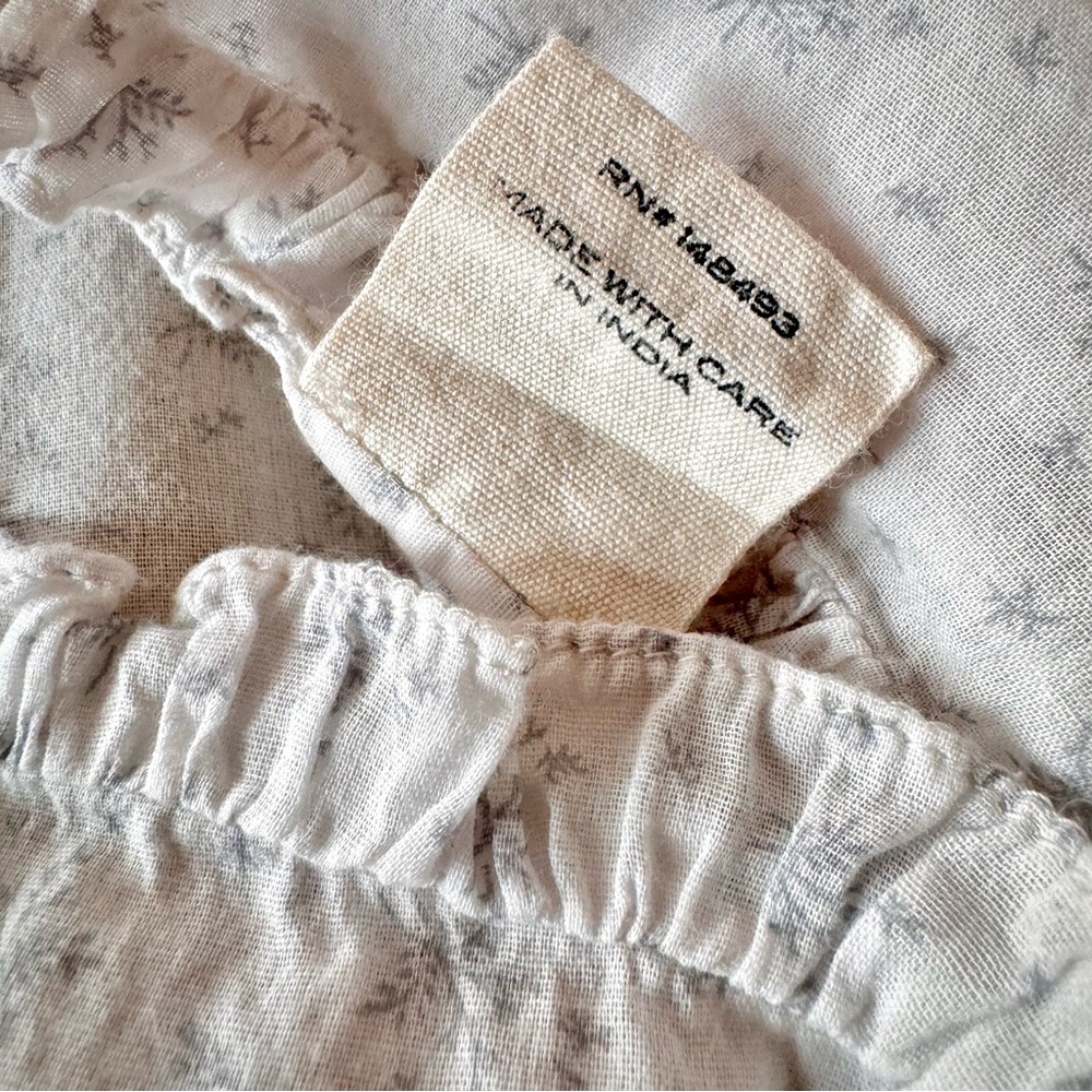 💋SOLD💋✨🩶❄️DÔEN ‘Rosen’ Embroidered Cotton Voile Azure Windswept Floral XS✨ - Picture 12 of 17